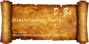 Dimitrievics Zsolt névjegykártya